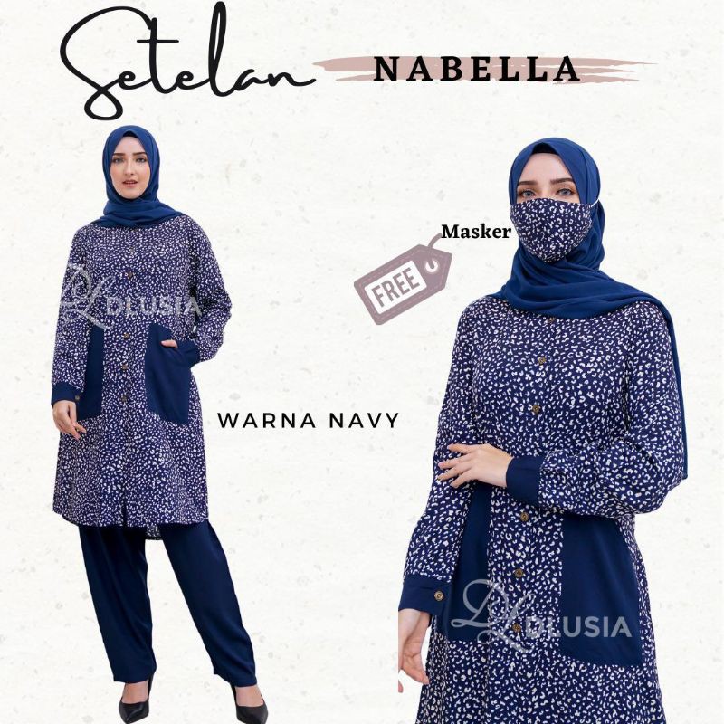 Daster arab DLUSIA NABELLA Setelan Tunik Rayon