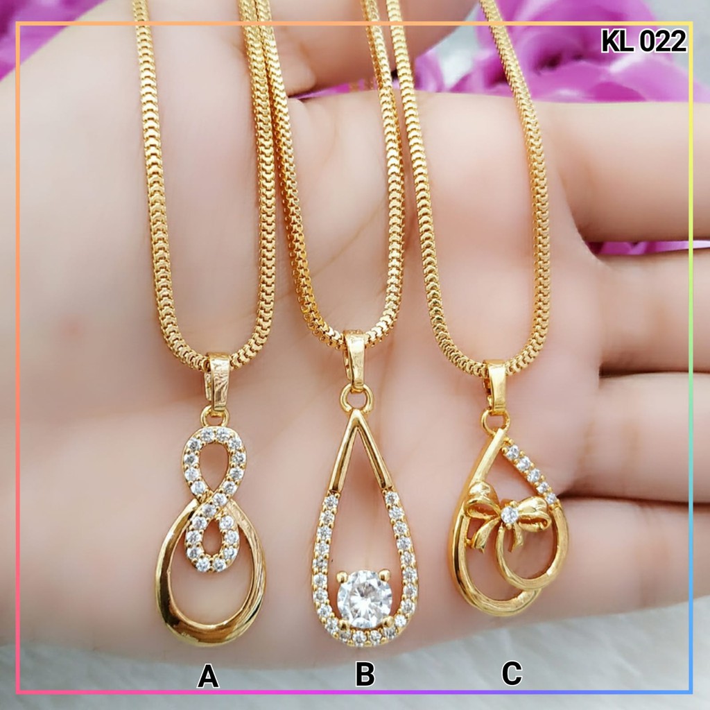 Kalung xuping kalung dewasa rantai milano permata lapis emas gold KL 022