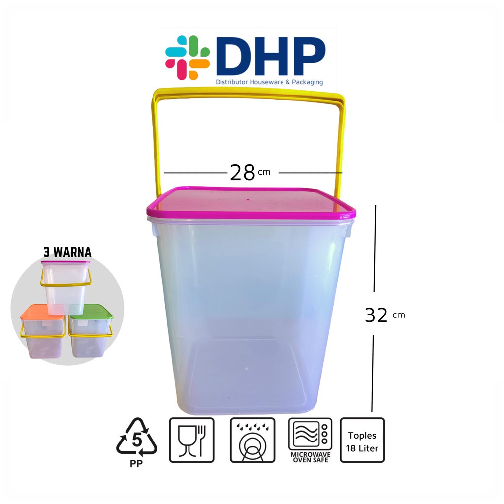 Toples AGATHA Sealware 18 Liter (D=28cm) Gagang Plastik Tempat Es Buah Besar Tempat Penyimpanan