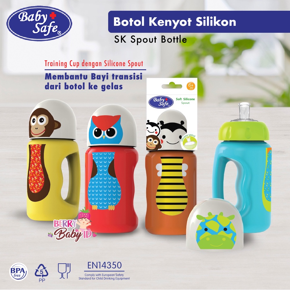 Baby Safe Bottle Silicone Spout Training Cup Botol Bayi Anak SK005 BBS048 Berry Mart