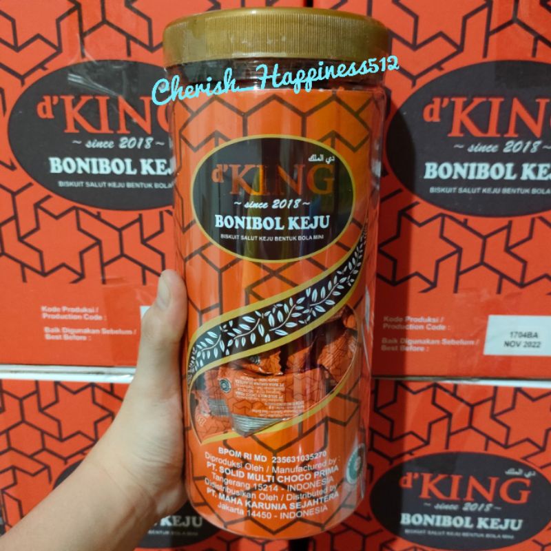 1 Toples 80 pcs D'KING Bonibol Jumbo Biskuit dan Wafer Salut Cokelat, Keju, dan Susu