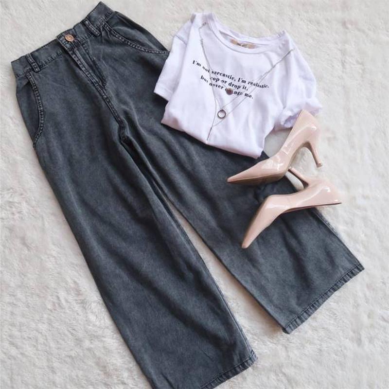 Kulot Jeans High Waist Premium / Kulot Jeans Belah Samping Ripped Sobek / Kulot Jeans Meisa Kulot Bo