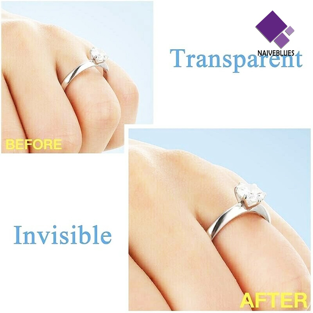 Naiveblue &gt; 8Pcs / Set Adjuster / Penyesuai Ukuran Cincin Bahan TPU Transparan