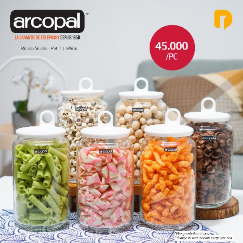 Arcopal Rondo Smiles - Pot 1 L White
