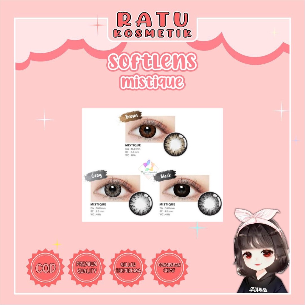 ❤ RATU ❤ Softlens Mistique Normal | Soflens Mistiq Big Eyes Dia 16mm