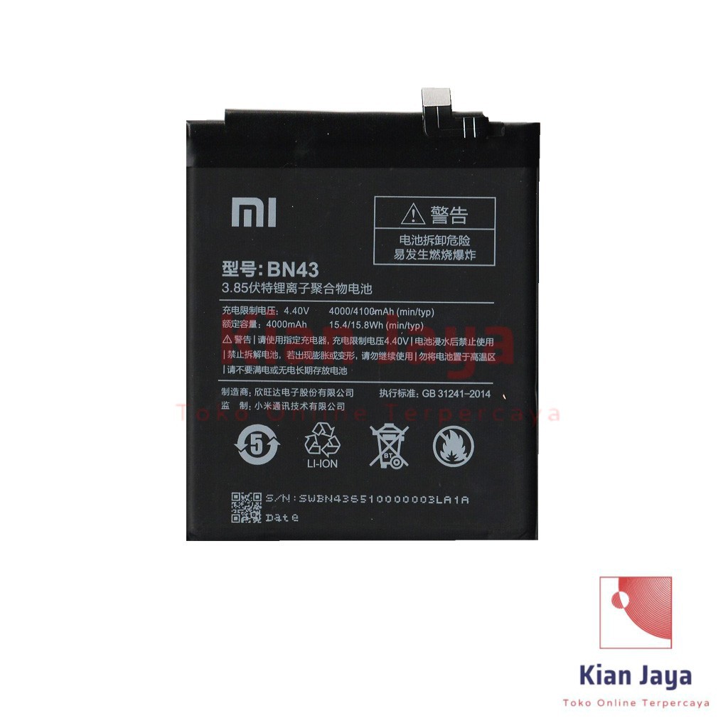 Baterai Hp XiaoMi BN43 Redmi Note 4x Original OEM Batrai Batre Battery Xiao Mi BN 43