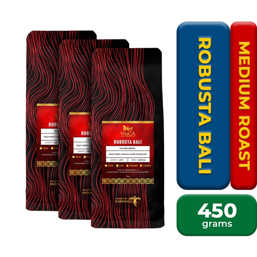 

WoCA Kopi Bali Robusta 150 gram X 3 Pack