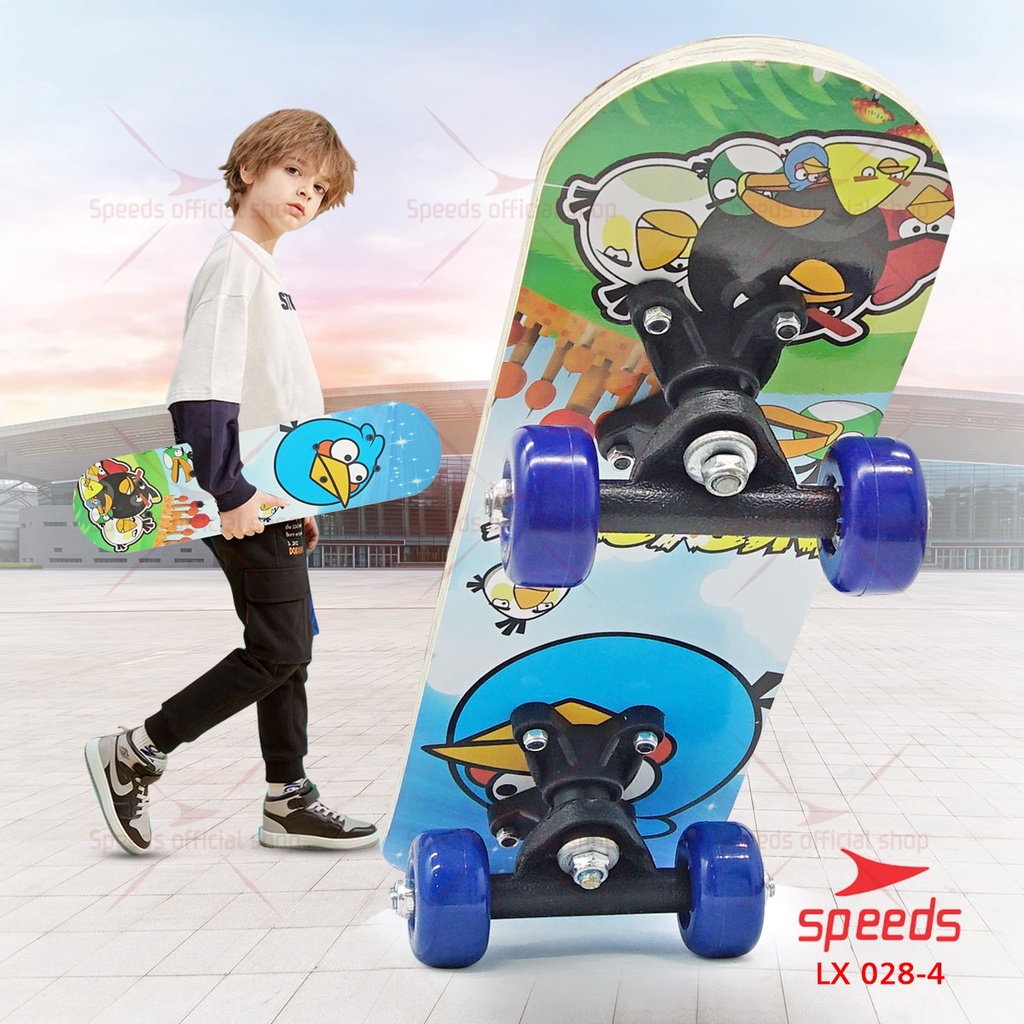 SPEEDS Papan Skateboard Anak Pennyboard Mainan Anak Roda PVC Papan Skate Fullset Freestyle 028-2406