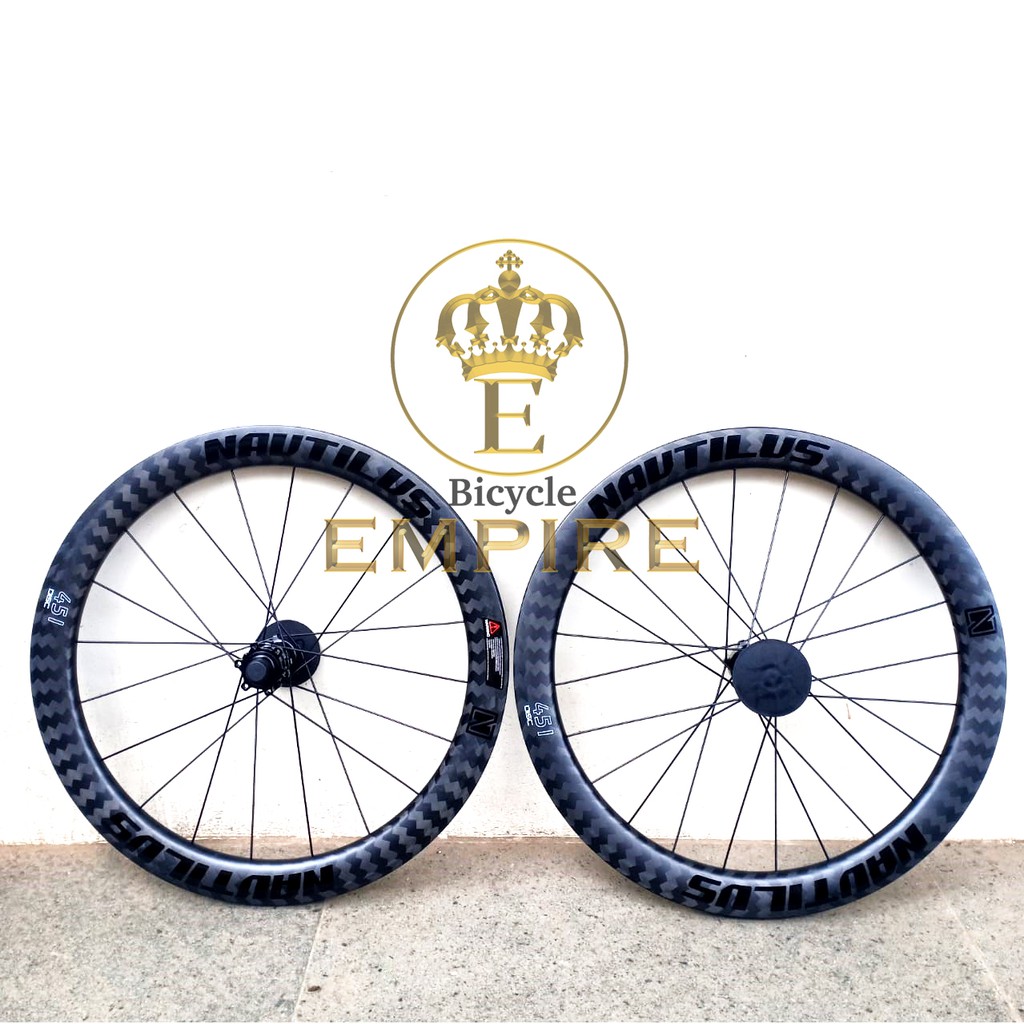 Wheelset Sepeda Lipat Nautilus Carbon Disc Brake 20 451 Tubeless Ready 20 Plus 20+ Bicycle Empire