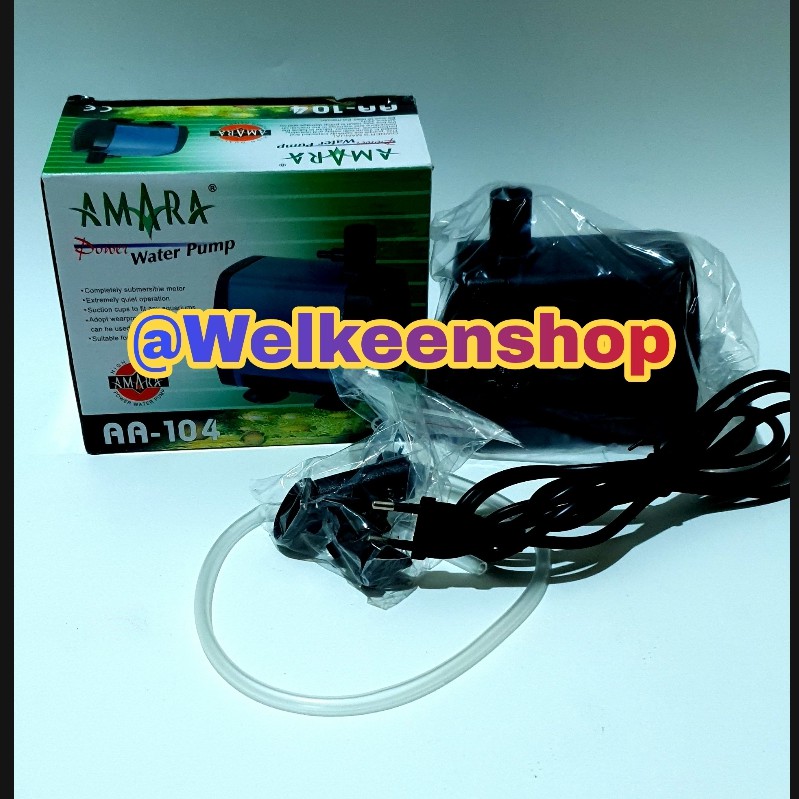 Amara 104 Mesin Pompa Aquarium Pompa Kolam Pompa Hidroponik naik 1,5 meter 40 watt