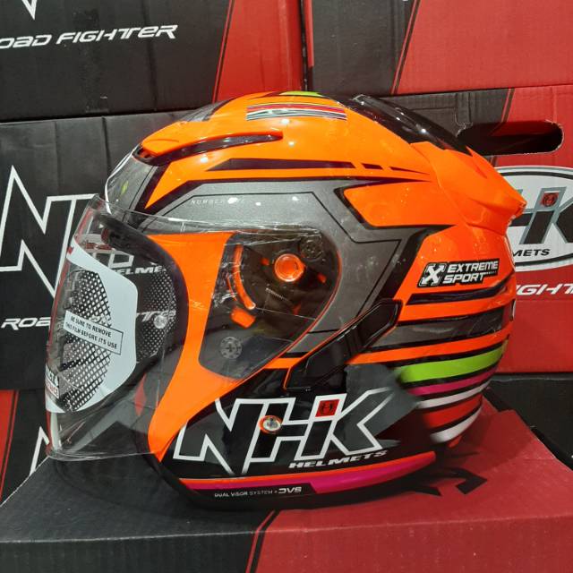 HELM NHK R1 MOTIF SE RAINBOW ORANGE FLUO