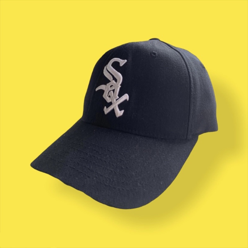 Topi MLB White Sox Hitam/Putih Second