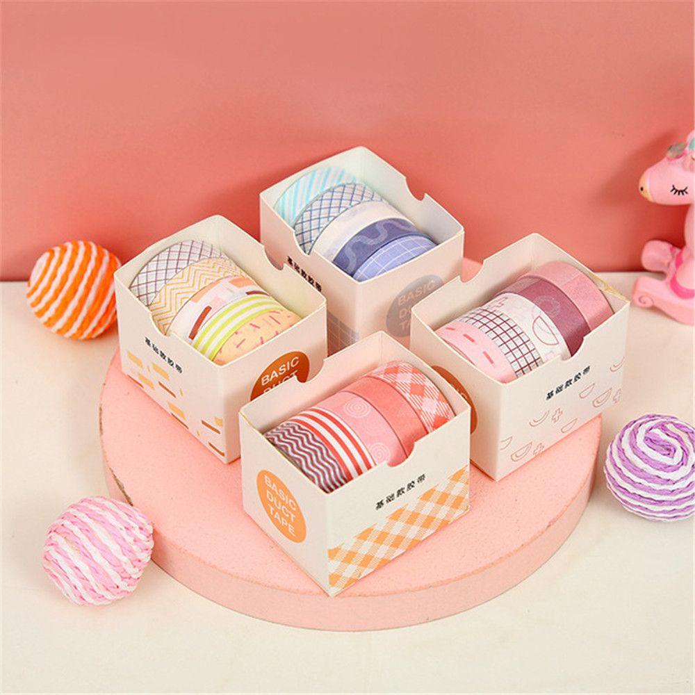 Top 5Rolls/box Washi Tape Set Alat Tulis Sekolah Scrapbooking