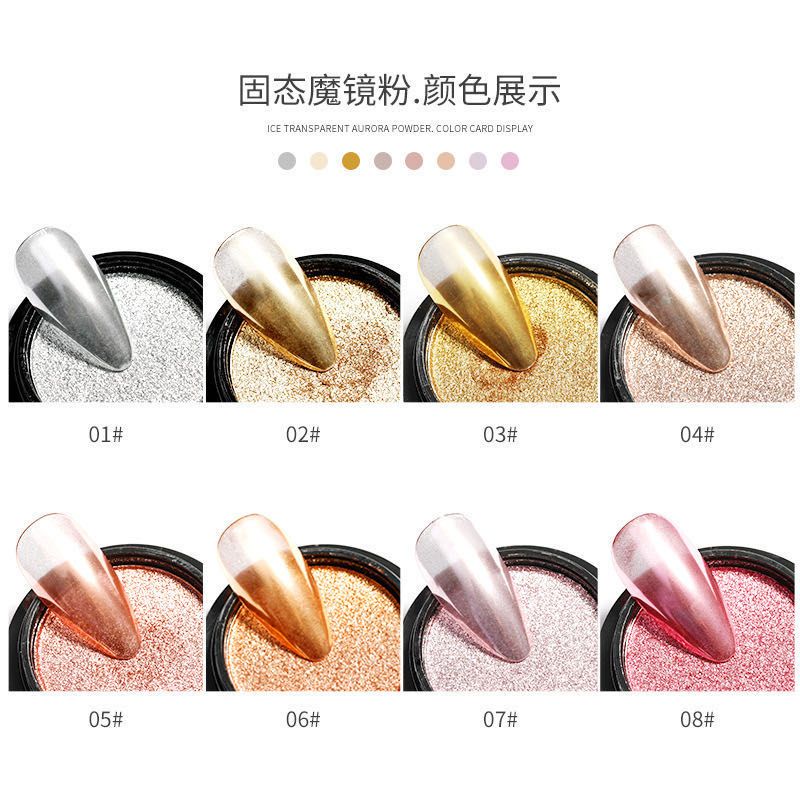 NAIL CHROME POWDER COMPACT JAPAN NAILS STYLE / bubuk chrome gold powder kuku chrome hologram nail