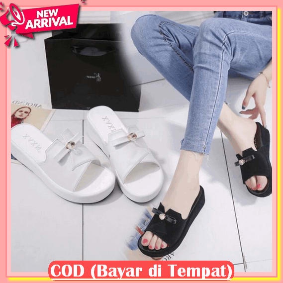 Kode Q252 Wedges Suede Wanita Js09 / Sepatu Pesta Kondangan Canti Cu660 Heels Mzb411 - Cream, 36 Abb