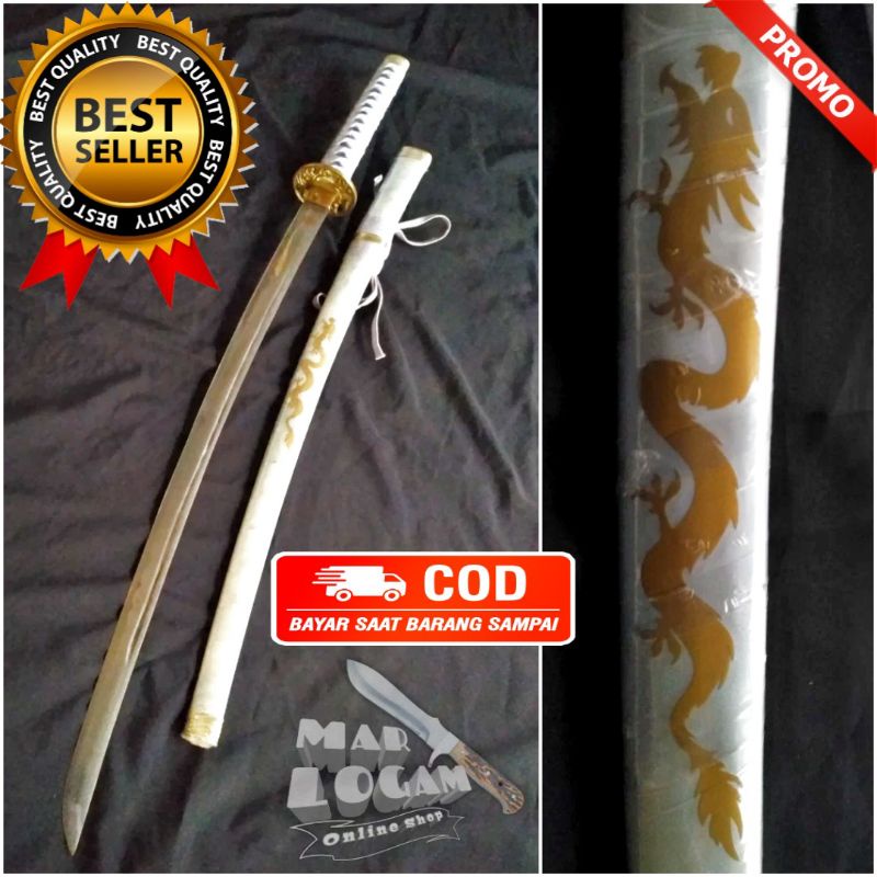 TERMURAH!!! Katana Nippon putih dragon samurai murah aka ryuku