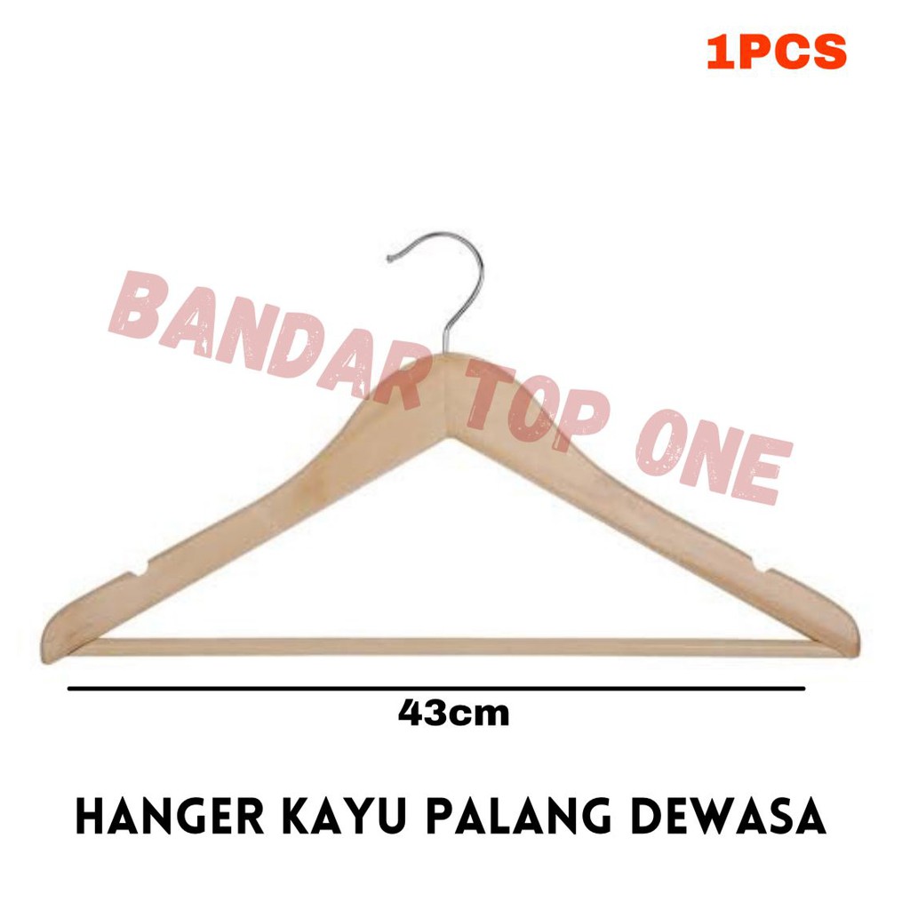 Hanger kayu palangan ( Beli 50 pcs Gratis 2 pcs)l