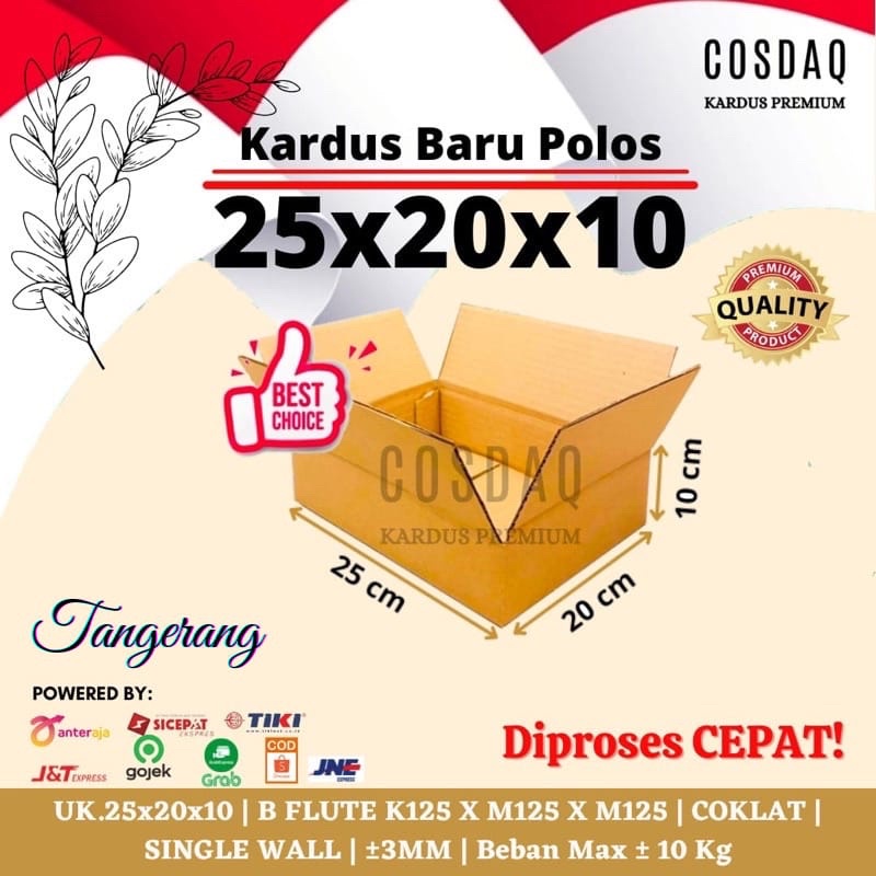 

KARDUS PACKING 25x20x10 cm BARU POLOS KUAT KARTON BOX DUS COKLAT PACKING MURAH 25 x 20 x 10 cm