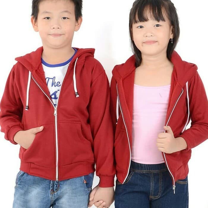 Jaket Anak Resleting Hoodie Zipper Polos 1 tahun sampai 11 tahun