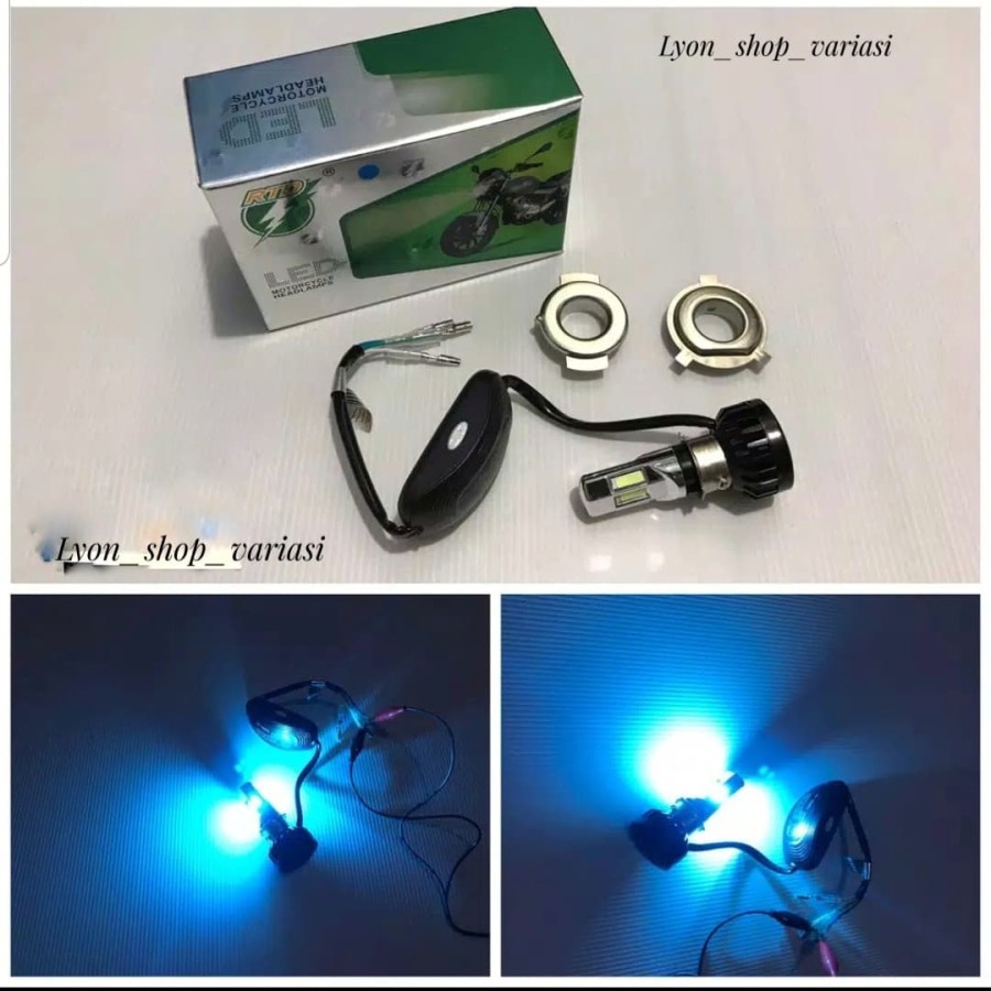 Lampu Led Depan 6 sisi Ice Blue Ac Dc M02E RTD - MF AKSESORIS MOTOR