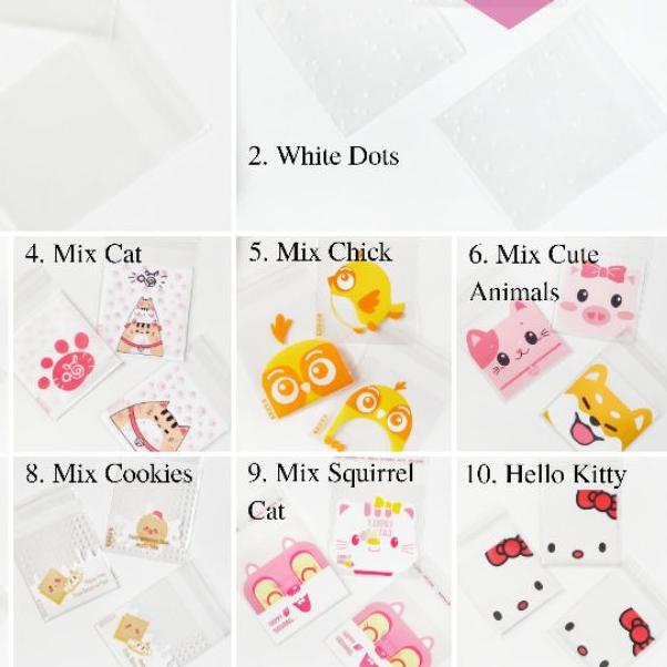 

[7x7 cm] Plastik Cookies Bag Packing (100 pcs) Coklat Permen Kue Souvenir Aksesoris Kemasan Plastik