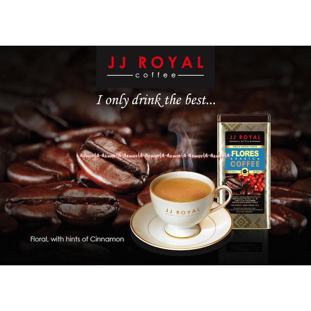 JJ Royal Flores Arabica Ground Coffee 200gr Kopi Bubuk Murni Kemasan Kaleng Kopi Instan Jjroyal Plores Arabika Jeje Royal