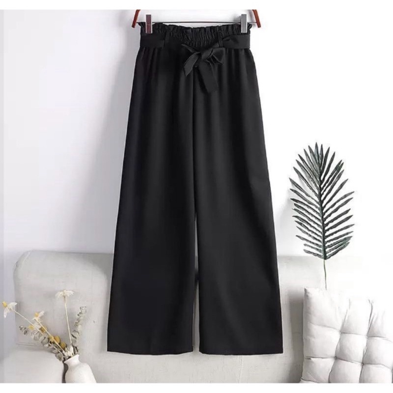 Celana Kulot Rayon Crincle Crinkle Airflow Panjang Wanita Premium Highwaist Loose Cullote Pants Home