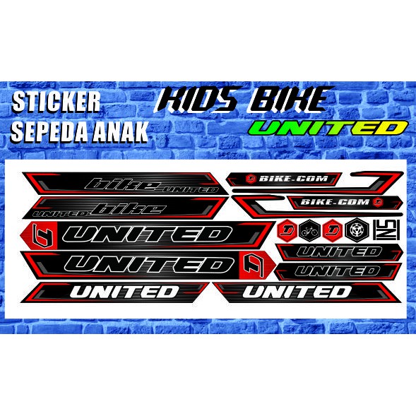 STRIPING UNITED SEPEDA ANAK STIKER