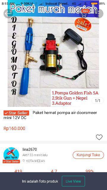 Paket Hemat Lengkap Tanpa Selang Pompa Air Doorsmeer Mini 12v Dc New Golden Fish