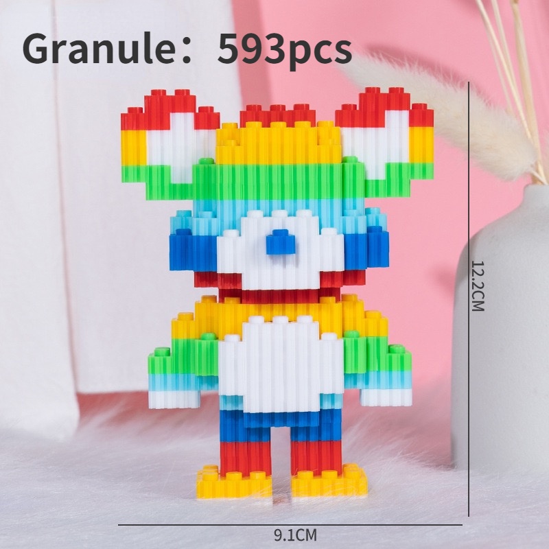 Bearbrick Mainan Balok Bangunsusun Model Lego Bentuk Beruang Untuk Hadiah Ulang Tahun Anak