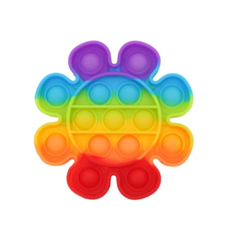 Mainan Pop It Fidget Toys Medium Rainbow BTS / Cetekan Squishy Bubble (KEKINIAN & MENYENANGKAN)-BUNGA RAINBOW