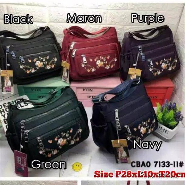 Tas Selempang Chibao Ori Bordir Bunga 7133 Import