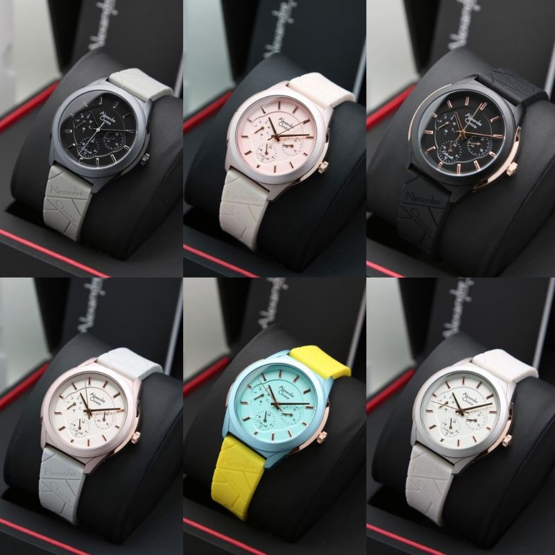 JAM TANGAN WANITA ALEXANDRE CHRISTIE AC2999 AC 2999 RUBBER BAND ORIGINAL GARANSI RESMI