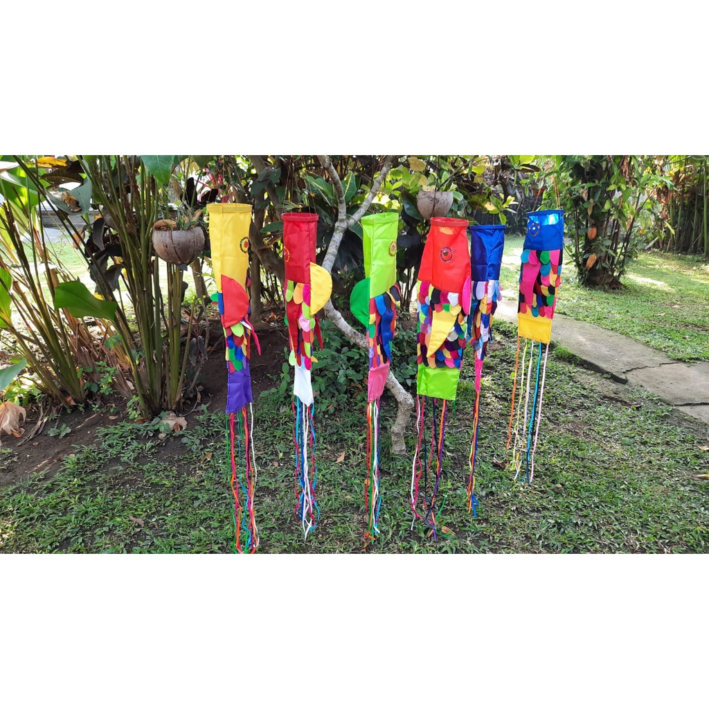 Windsock kain lukis ikan arah angin 60cm