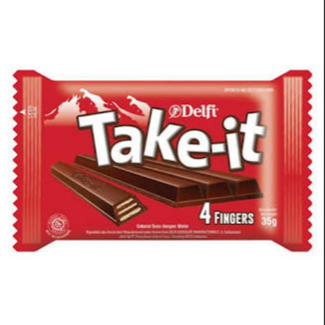 

TERMURAH Coklat Delfi Take-It 4F Chocolate 35 gr - Coklat Delfi Murah - Wafer Coklat kitkat murah - Take It Wafer