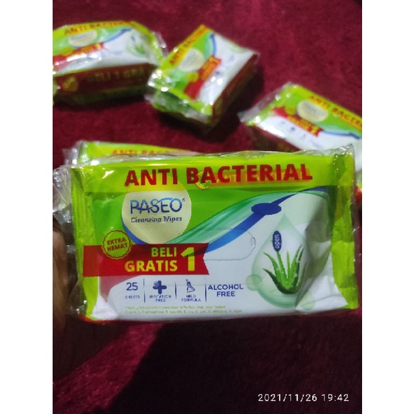 Tisu Basah Paseo Buy 1 get 1 Anti Bacterial Cleansing Wipes