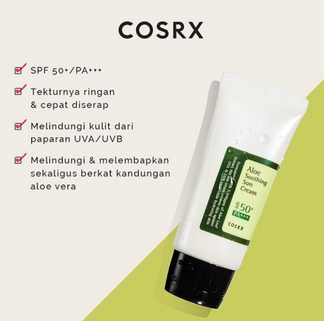 Share Full Cosrx Aloe Vera Oil Free Moisture Cream Cosrx Aloe Soothing Sun Cream Spf 50 Ori Shopee Indonesia