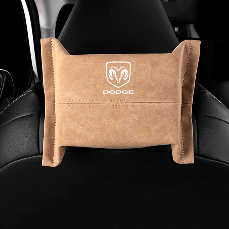 1Piece for Dodge Jcuv Challenger SRT Caliber RAM Journey Caravan Charger Durango Nitro Viper Turn Fur Car Seat Sun Visor Hanging Tissue Box Armrest Box Napkin Tissue Paper Holder Storage Bag