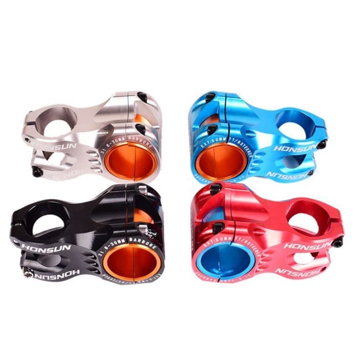 HONSUN 0 degree mountain XC AM stem Color: Black / red / silvery - Hitam