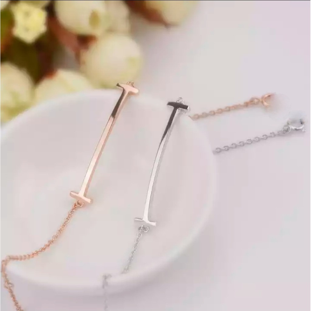 Gelang Rantai Titanium Model Smile Polos Tersedia Warna Rosegold, Gold dan Silver