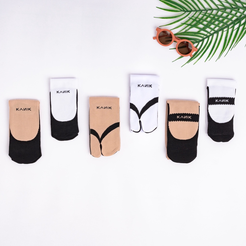 Kanik Relax Balet - Kaos Kaki Telapak Hitam Motif Unik