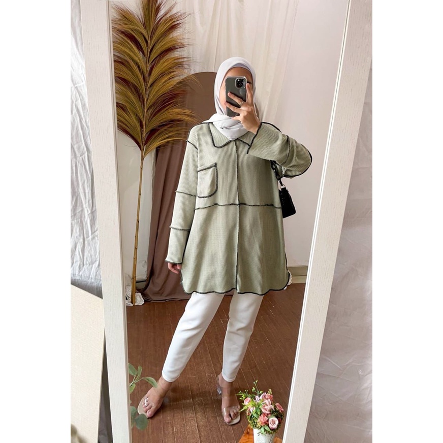 BLOUSE TERBALIK BOBAL BAJU VIRAL / ATASAN JUMBO KEBALIK PREMIUM / KEMEJA JAHIT OBRAS DILUAR VIRAL / 