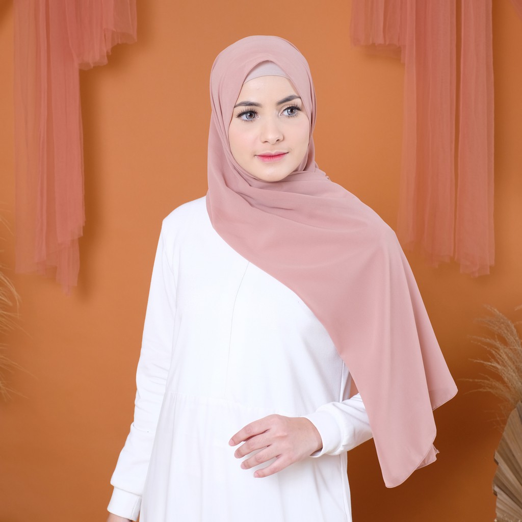 HIJAB PASHMINA KARET BAHAN CERUTY / KERUDUNG PASMINA MURAH DENGAN KARET / PASMINA LANGSUNG PAKAI TANPA PENITI