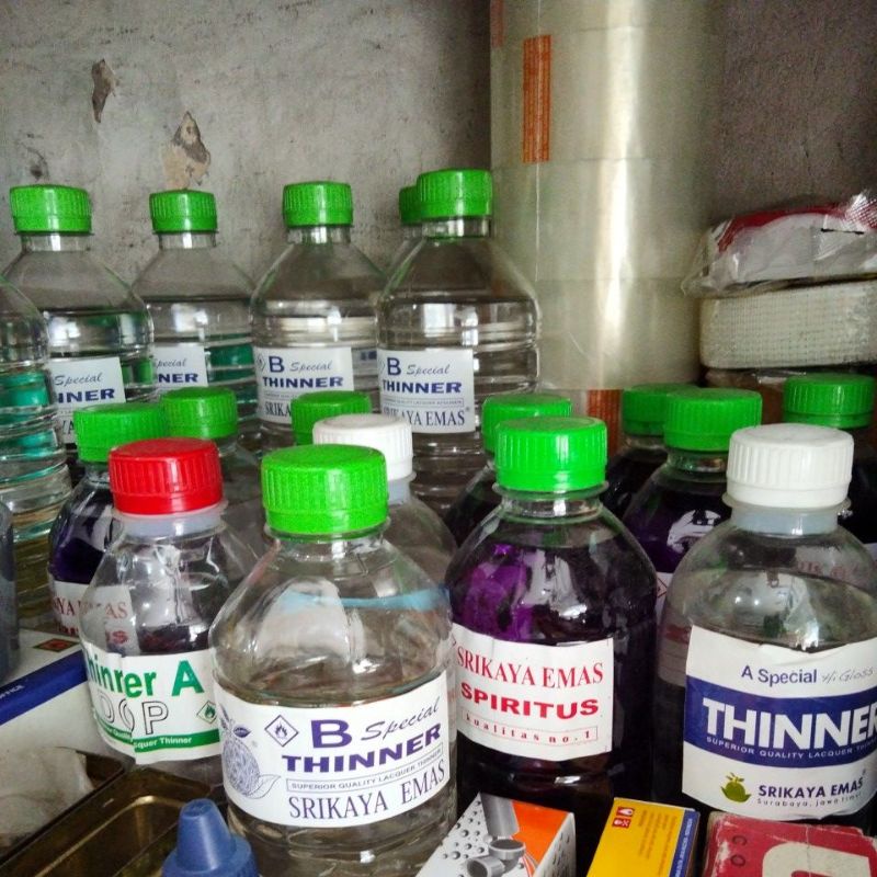 srikaya emas thinner. thiner b. thiner A. A special. spirtus botol
