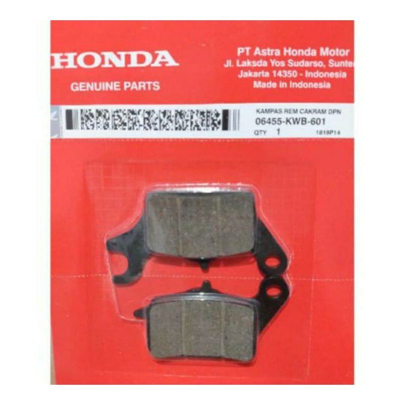 kampas rem/dispad depan honda blade revo supra x 125 fi KWB