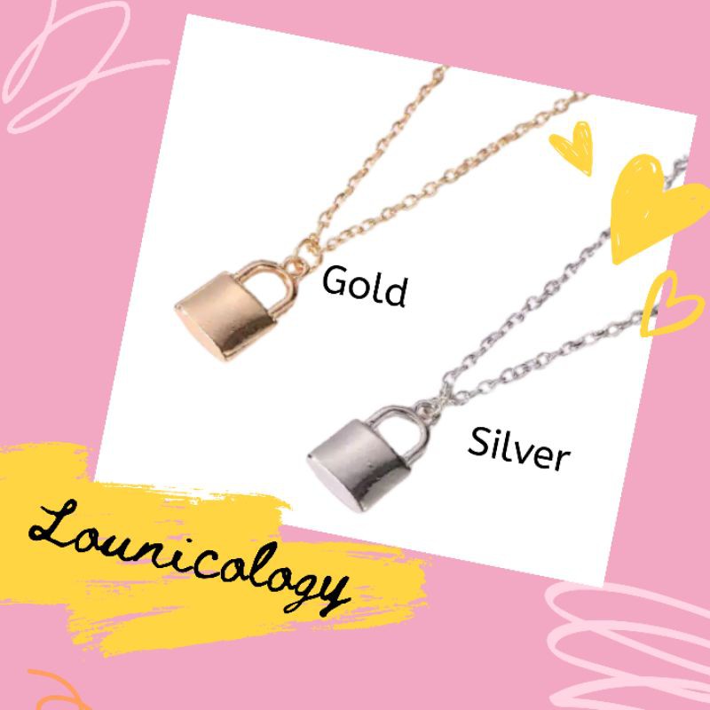 Kalung Gembok KPOP Aesthetic Korea Aksesoris Fashion Wanita Padlock Necklace