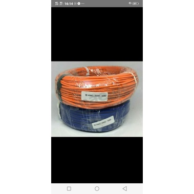 Kabel Awg18 kecil 1rol panjang 50meter serabut tembaga putih