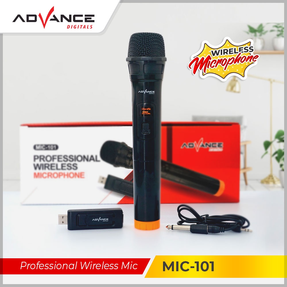 【READY STOCK】Advance Professional Wireless Microphone Single Mikropon MIC-101 Garansi Resmi 1 Tahun