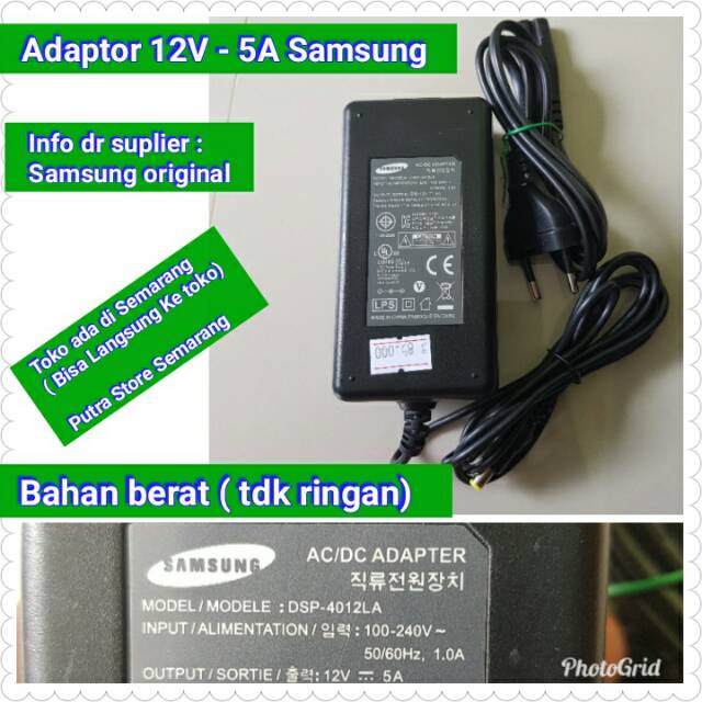 Adaptor 12V 5A Samsung Original Adaptor 12 Volt 5 ampere