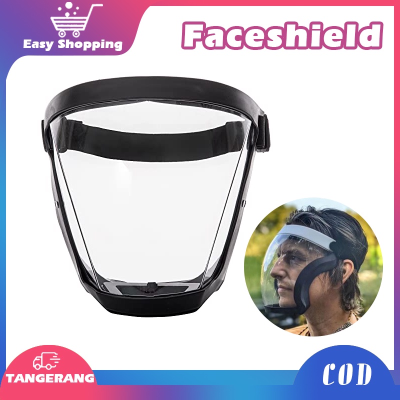 Full face Anti Fog Pelindung Wajah Penuh Ventilasi Olahraga Pelindung Wajah Transparan